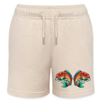 Fisch Karpfen - Kinder Organic Joggingshorts Mini Bolter von Stanley/Stella - Natur - Vorne