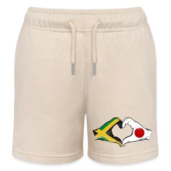 Jamaïque Japon Mains Forme Coeur Utilisé - Short de jogging enfant bio Stanley/Stella - écru doux - Devant