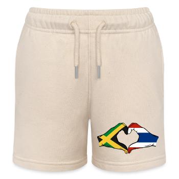Jamaïque Thaïlande Mains Forme Coeur - Short de jogging enfant bio Stanley/Stella - écru doux - Devant