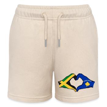 Jamaïque Kosovo Mains Forme Coeur - Short de jogging enfant bio Stanley/Stella - écru doux - Devant