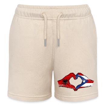 Albanie Porto Rico Mains Forme de Coeur Utilisé - Short de jogging enfant bio Stanley/Stella - écru doux - Devant