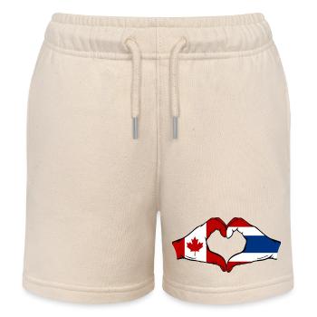 Kanada Thailand Flagge Hände Herzform - Kinder Organic Joggingshorts Mini Bolter von Stanley/Stella - Natur - Vorne