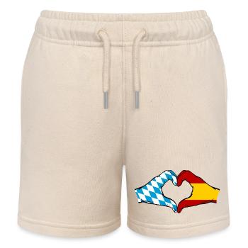 Bavière, Espagne, Drapeau, Aiguilles, Coeur - Short de jogging enfant bio Stanley/Stella - écru doux - Devant