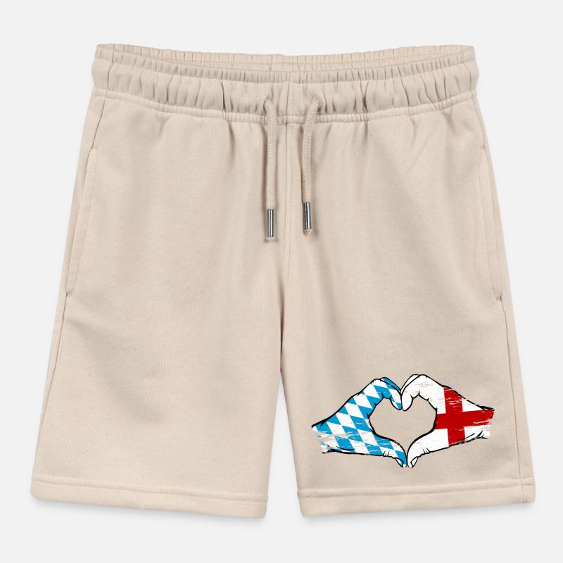 Bayern Angleterre Drapeau Mains Coeur Forme Utilisé Short de jogging enfant bio Stanley/Stella