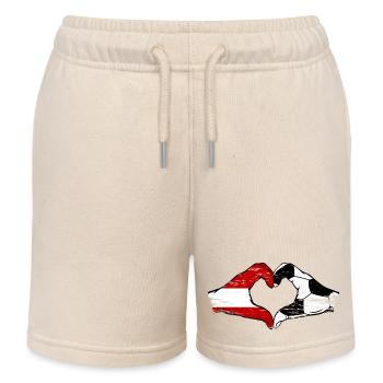 Österreich Fussball Flagge Hände Herzform used - Kinder Organic Joggingshorts Mini Bolter von Stanley/Stella - Natur - Vorne