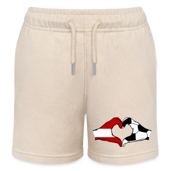 Österreich Fussball Flagge Hände Herzform - Kinder Organic Joggingshorts Mini Bolter von Stanley/Stella - Natur - Vorne