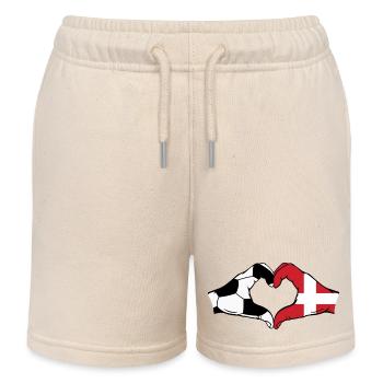 Dänemark Fussball Flagge Haende Herzform - Kinder Organic Joggingshorts Mini Bolter von Stanley/Stella - Natur - Vorne