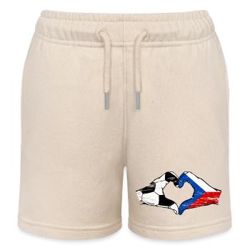 Tschechien Fussball Flagge Haende Herzform used - Kinder Organic Joggingshorts Mini Bolter von Stanley/Stella - Natur - Vorne