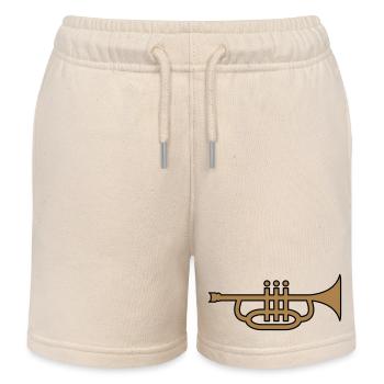 6061912 126154721 trumpet - Kids Organic Sweat Shorts by Stanley/Stella - soft Ecru - Front