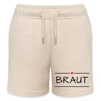 Bride hen party - Kids Organic Sweat Shorts by Stanley/Stella - soft Ecru - Front