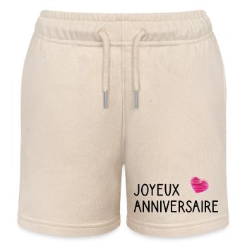 HAPPY BIRTHDAY.JOYEUX ANNIVERSAIRE. ANNIVERSAIRE. - Short de jogging enfant bio Stanley/Stella - écru doux - Devant
