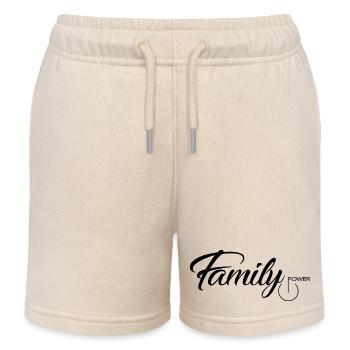 family power - Kids Organic Sweat Shorts by Stanley/Stella - soft Ecru - Front