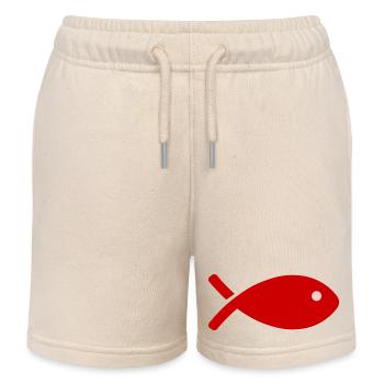 FISH - Kids Organic Sweat Shorts by Stanley/Stella - soft Ecru - Front