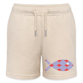 FISH - Kids Organic Sweat Shorts by Stanley/Stella - soft Ecru - Front