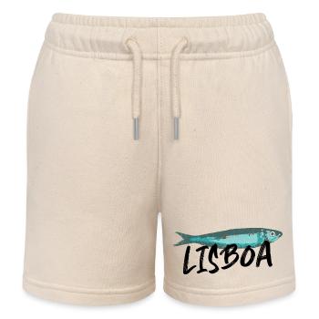 Lissabon Sardine Illustration Portugal im Sommer - Kinder Organic Joggingshorts Mini Bolter von Stanley/Stella - Natur - Vorne