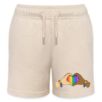 Stolz Herz Hände Einheit Regenbogen Liebe Unterstützt Kunst - Kinder Organic Joggingshorts Mini Bolter von Stanley/Stella - Natur - Vorne