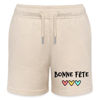 BONNE FÊTE. FÊTE DES MÈRES. FÊTE DES PÈRES. FÊTE - Short de jogging enfant bio Stanley/Stella - écru doux - Devant