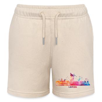 Leipziger Skyline Bunt Stadtbild Leipzig - Kinder Organic Joggingshorts Mini Bolter von Stanley/Stella - Natur - Vorne