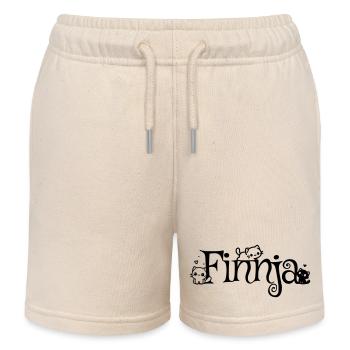 Finnja Name First Name Kitten Name - Kids Organic Sweat Shorts by Stanley/Stella - soft Ecru - Front