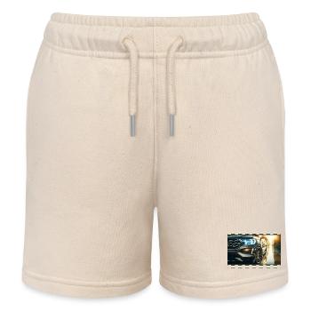Eleganz im Detail – Modernes Auto in regnerischer Umgebung - Kinder Organic Joggingshorts Mini Bolter von Stanley/Stella - Natur - Vorne