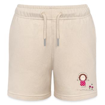Seilspringen - Mädchen mit braunem Haar - Kinder Organic Joggingshorts Mini Bolter von Stanley/Stella - Natur - Vorne