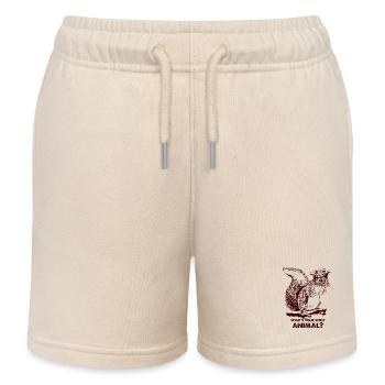 L’écureuil porte une couronne - Short de jogging enfant bio Stanley/Stella - écru doux - Devant