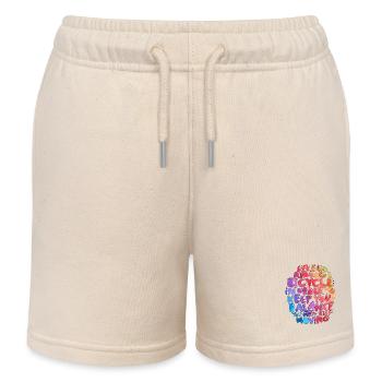 Balance on a bicycle - Watercolor Inspiration - Kids Organic Sweat Shorts by Stanley/Stella - soft Ecru - Front