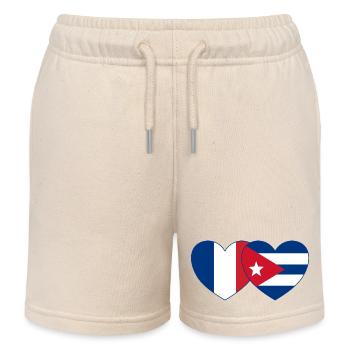 France Coeur de drapeau cubain - Short de jogging enfant bio Stanley/Stella - écru doux - Devant