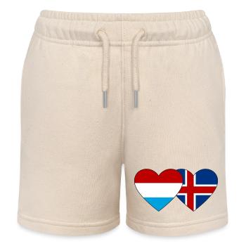 Luxemburg Island Flagge Herz - Kinder Organic Joggingshorts Mini Bolter von Stanley/Stella - Natur - Vorne