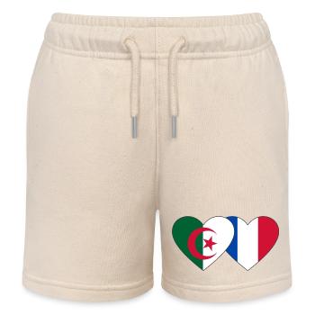 Algérie France Flag Coeur - Short de jogging enfant bio Stanley/Stella - écru doux - Devant