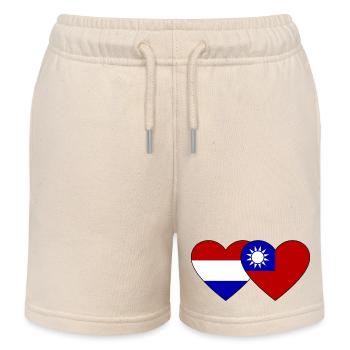 Cœur de drapeau de Taïwan - Short de jogging enfant bio Stanley/Stella - écru doux - Devant