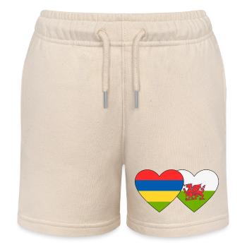 Maurice Pays de Galles Flag Heart - Short de jogging enfant bio Stanley/Stella - écru doux - Devant