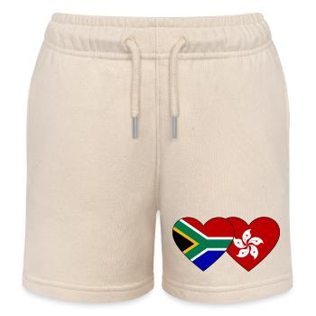 Südafrika Hongkong Flagge Herz - Kinder Organic Joggingshorts Mini Bolter von Stanley/Stella - Natur - Vorne