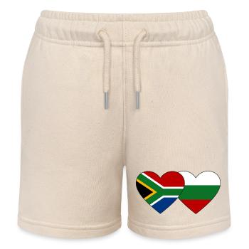Südafrika Bulgarien Flagge Herz - Kinder Organic Joggingshorts Mini Bolter von Stanley/Stella - Natur - Vorne