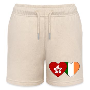 Hongkong Irland Flagge Herz - Kinder Organic Joggingshorts Mini Bolter von Stanley/Stella - Natur - Vorne
