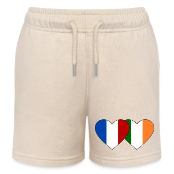 France Irlande Flag Coeur - Short de jogging enfant bio Stanley/Stella - écru doux - Devant