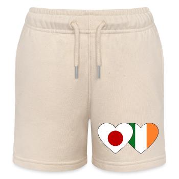 Japan Irland Flagge Herz - Kinder Organic Joggingshorts Mini Bolter von Stanley/Stella - Natur - Vorne