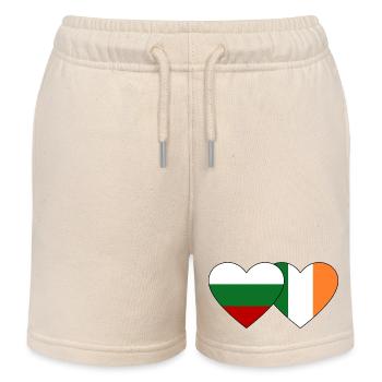 Bulgarien Irland Flagge Herz - Kinder Organic Joggingshorts Mini Bolter von Stanley/Stella - Natur - Vorne