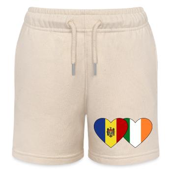 Moldau Irland Flagge Herz - Kinder Organic Joggingshorts Mini Bolter von Stanley/Stella - Natur - Vorne