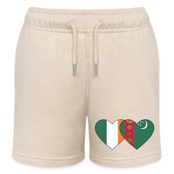 Irlande Turkménistan Flag Heart - Short de jogging enfant bio Stanley/Stella - écru doux - Devant