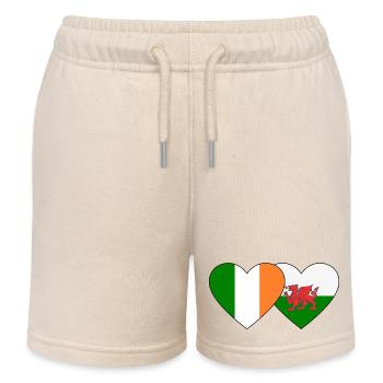 Drapeau de l’Irlande Pays de Galles Coeur - Short de jogging enfant bio Stanley/Stella - écru doux - Devant