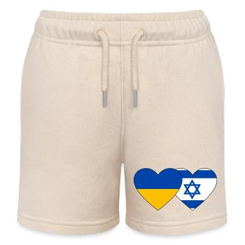 Ukraine Israël Flag Heart - Short de jogging enfant bio Stanley/Stella - écru doux - Devant