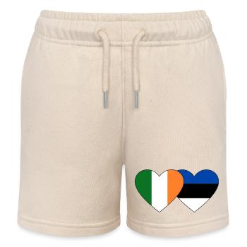 Irland Estland Flagge Herz - Kinder Organic Joggingshorts Mini Bolter von Stanley/Stella - Natur - Vorne