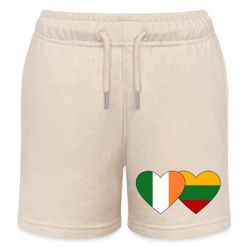 Irland Litauen Flagge Herz - Kinder Organic Joggingshorts Mini Bolter von Stanley/Stella - Natur - Vorne