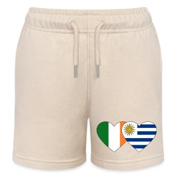 Irland Uruguay Herz Flagge - Kinder Organic Joggingshorts Mini Bolter von Stanley/Stella - Natur - Vorne