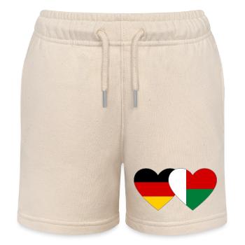 Deutschland Madagaskar Herz Flagge - Kinder Organic Joggingshorts Mini Bolter von Stanley/Stella - Natur - Vorne