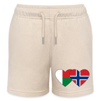 Madagascar Norvège Drapeau du Cœur - Short de jogging enfant bio Stanley/Stella - écru doux - Devant
