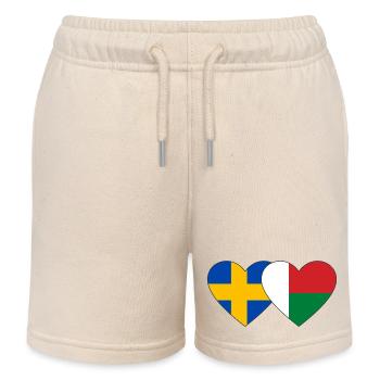 Suède Madagascar Drapeau du Cœur - Short de jogging enfant bio Stanley/Stella - écru doux - Devant