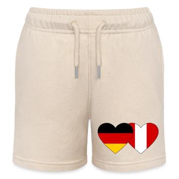 Deutschland Peru Herz Flagge - Kinder Organic Joggingshorts Mini Bolter von Stanley/Stella - Natur - Vorne