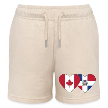 Canada République dominicaine Flag Heart - Short de jogging enfant bio Stanley/Stella - écru doux - Devant